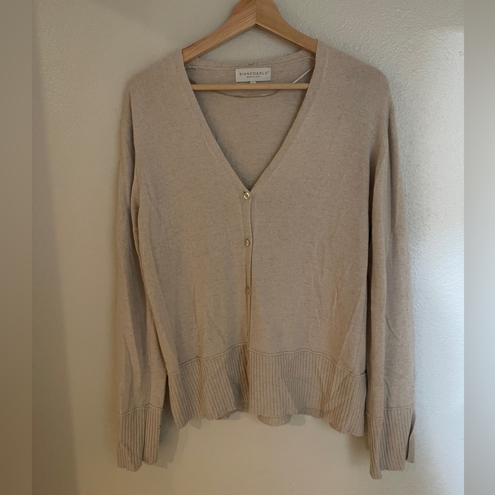 Bianco & Blu Wool Blend Cream Sweater
